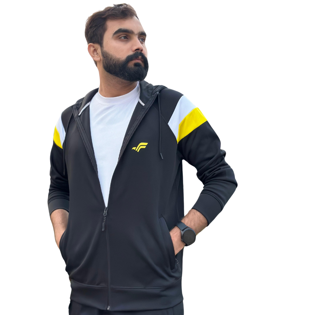 Luxury Fleece  Gray and Yellow Track Suit | Premium Quality & Stylish Comfort